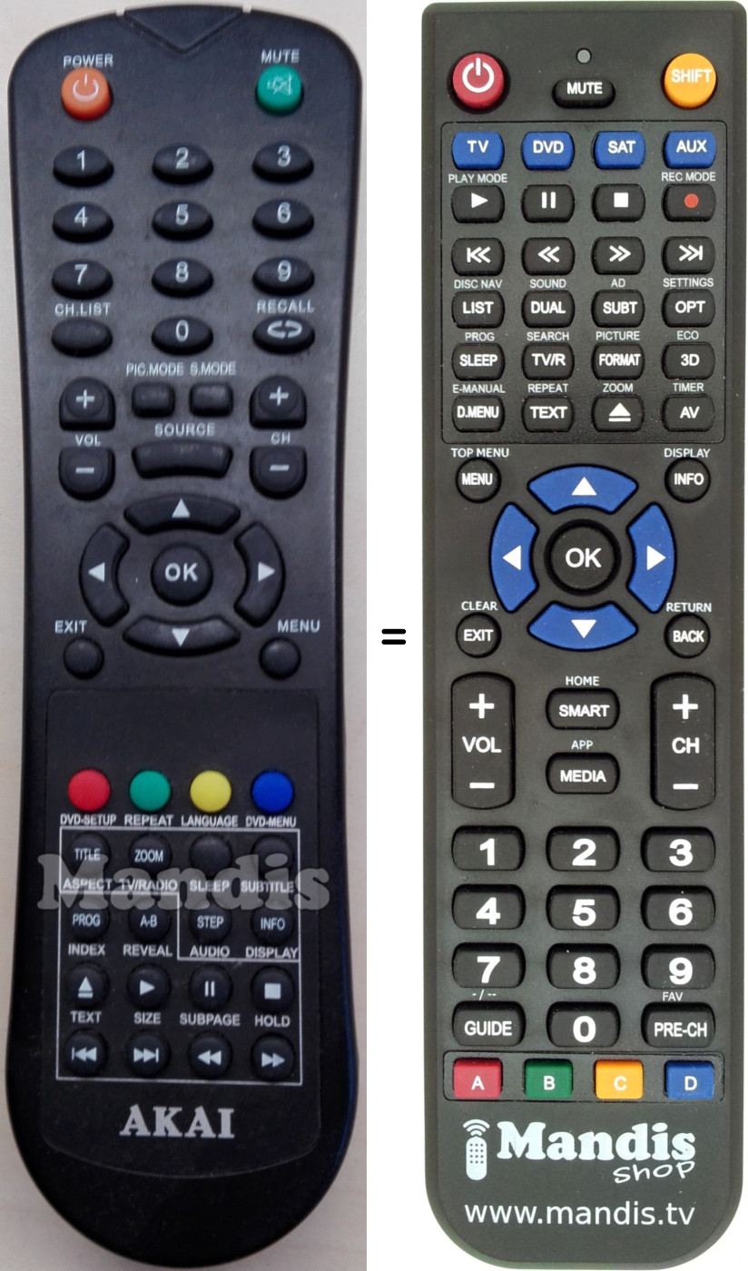 TELECOMANDO AKAI SCARICA